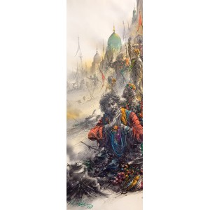 Ali Abbas, 11 x 30 inch, Watercolor on Paper, Figurative Painting-AC-AAB-324